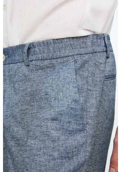 Morven Erkek Lacivert Keten Trend Desenli Lastikli Slim Fit Pantolon 26ys003003200 Lacivert