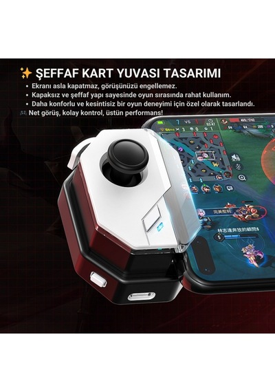 Polham Profesyonel Mobil Oyun Joystick Apple Uyumlu iOS & Android , Oyun Kontrol Cihazı, Tak-çalıştır