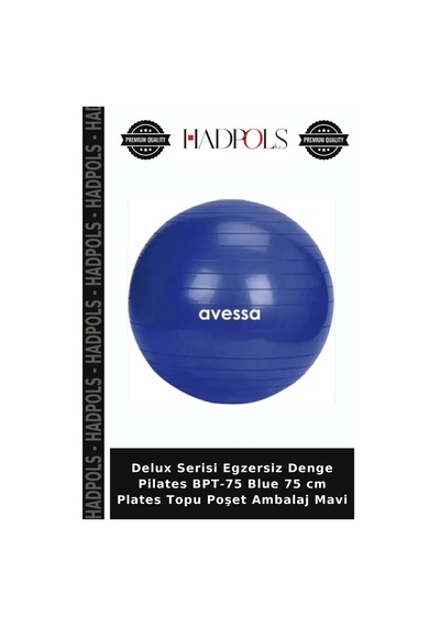 Delux Serisi Egzersiz Denge Pilates Bpt-75 Blue 75 Cm Plates Topu Poşet Ambalaj Mavi