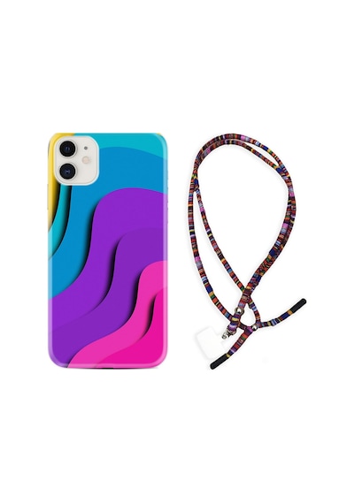 Apple Uyumlu iPhone 12 Mini Kılıf Rasta Boyun Askılı Renk Cümbüşü 1631