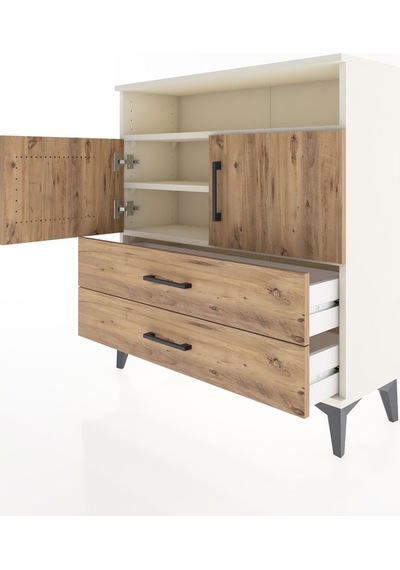 Arges Şifonyer 3 Raflı 2 Çekmeceli 2 Kapaklı 88x30x96 Aytaşı-çam Aytaşı