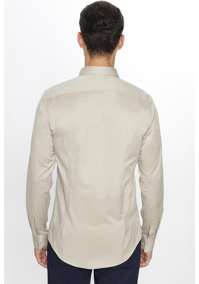 Tudors Erkek Slim Fit Dar Kesim Uzun Kollu Pamuklu Saten Taş Renk Gömlek-31395 Taş Tudors Erkek Slim Fit Dar Kesim Uzun Kollu Pamuklu Saten Taş Renk Gömlek-31395 Taş