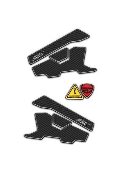 Adv350 Adv 350 Karbon Görünümlü Basamak Altı Koruyucu Pad 3d Kabartmalı Pad Sticker Etiket Redl 1
