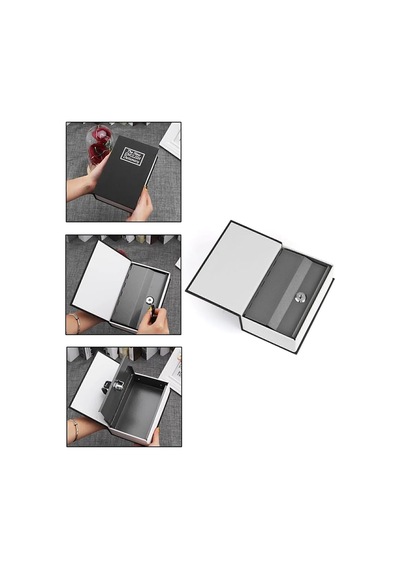 Kitap Görünümlü Anahtarlı Çelik Mini Kasa Ev İçin Altın Takı Kutusu Kasa Kumbara Kilitli Sandık