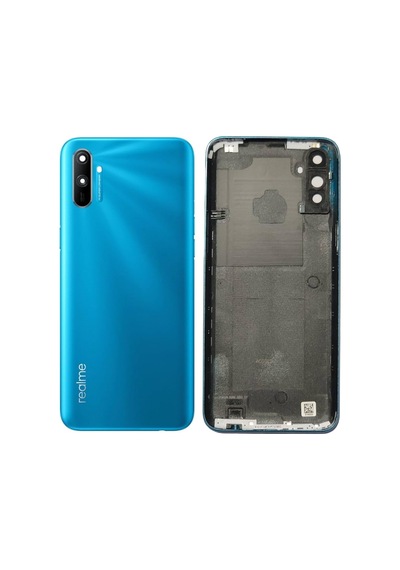 Oppo Realme C3i Mavi Arka Cam Batarya Pil Kapağı Telefon Arka Kapak