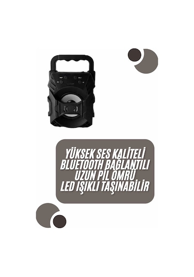 Mey İthalat Kablosuz Bluetooth Hoparlör Ses Bombası Rgb Işıklı Taşınabilir Yüksek Ses Kaliteli
