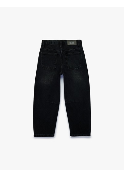 Koton Pamuklu Loose Fit Denim Pantolon Siyah 7wkg40025ad