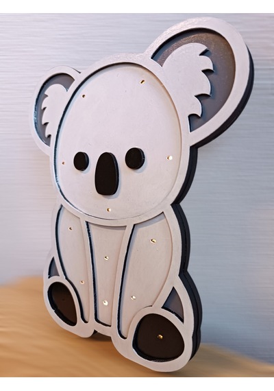 Işıklı Koala Figürü Bebek Masası Dekoru - Işıklı Koyun Detaylı Kreş Dekorasyonu