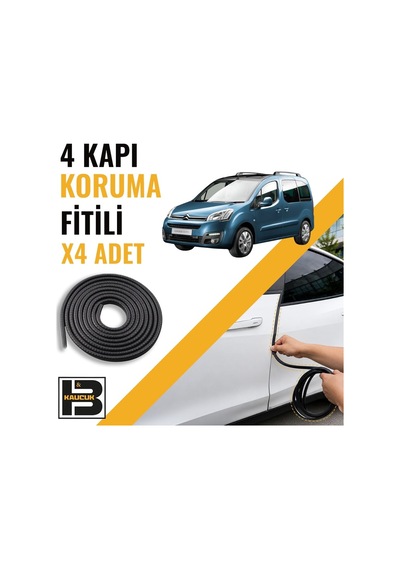 Citroen Berlingo 2008-2018 Kapı Koruma Fitili-4 Kapı-siyah-bm2444