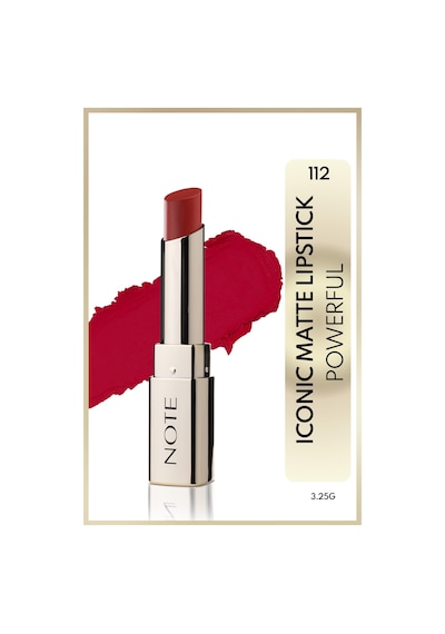 Note Cosmetics Iconic Matte Lipstick Kalıcı Mat Ruj 112 Powerful - Kırmızı 112