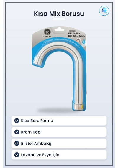 Kısa Delta Mix Boru Blisterli Banyo Tesisatı Musluk Bağlantı Lava