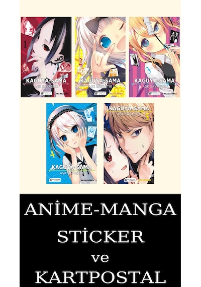 Kaguya-sama 1-2-3-4-5 Manga Seti 5 Kitap / Anime-manga Sticker Ve Kartpostal