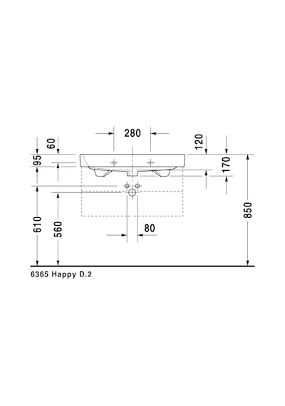 Duravit Happy D.2 Etajerli Lavabo 800 x 505 MM 2318800000