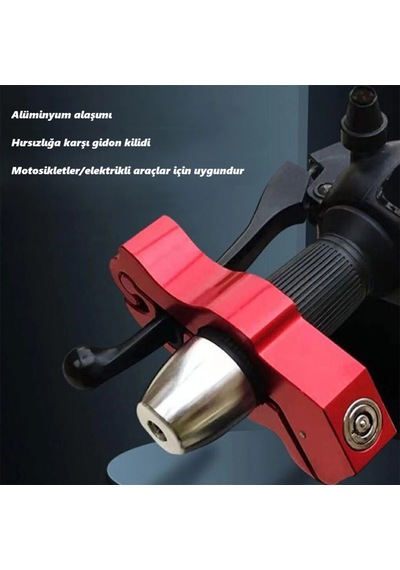 Dailytech Motosiklet Scooter Fren Kilidi Alüminyum Anahtarlı Güvenlik Kilidi Gidon