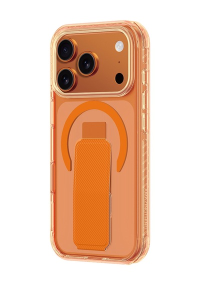 Apple Uyumlu iPhone 17 Pro Kılıf M-safe Şarj Özellikli Standlı Amazingthing Titan Pro Plus Kapak Turuncu Turuncu