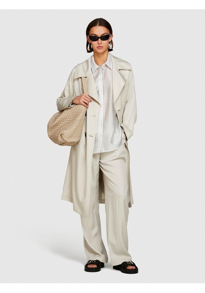 Sisley %100 Viskoz Önü Pileli Geniş Paça Pantolon Kadın Bej Pantolon - 324p49nmlf057