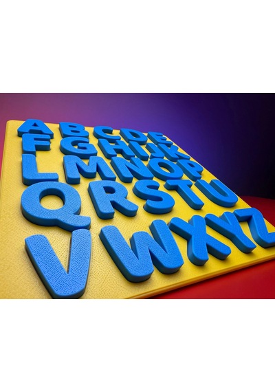3d Baskı A-z Büyük Harf Alfabe Puzzle - 26 Parçalı Eğitim Seti