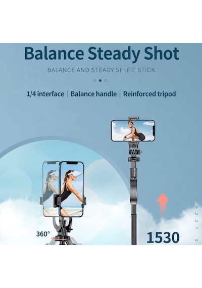 L16 Selfie Çubuğu Uzaktan Kumandalı 153 Cm Tripod Özçekim 360 Derece Alüminyum Masa Üstü Tripod