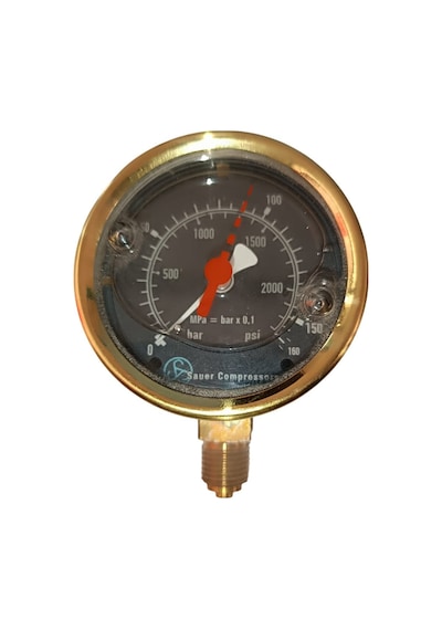 Sauer Compressors Marka Pirinç Gövdeli Manometre