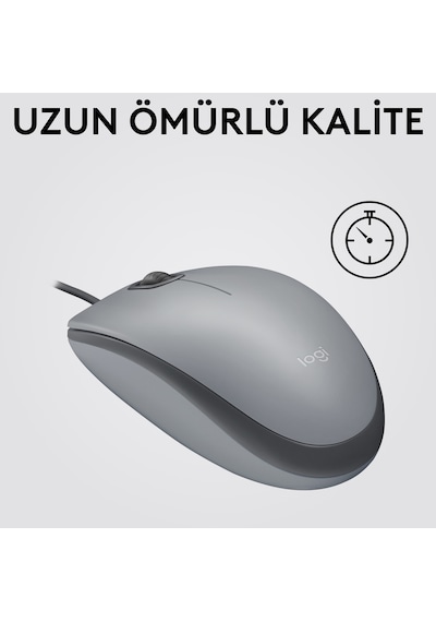 Logitech M110 Sessiz Tam Boyutlu Kablolu Optik Mouse