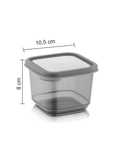24'lü Set Baharatlık - Etiketli Kare Baharat Saklama Kabı Seti Antrasit 24 X 0,50 Lt Baharat Takımı Antrasit