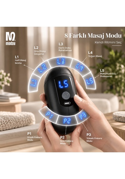 Modsy Dijital Led Ekranlı Titreşimli Vücut Masaj Aleti Bölgesel İncelme, Sıkılaştırma & Masaj Kemeri Cihazı