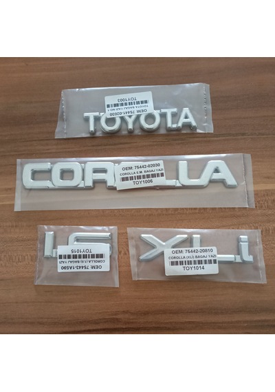 Toyota Corolla 1.6 Xli Bagaj Yazısı 4lü Takım