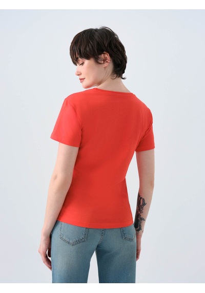 Loft Regular Fit Kırmızı Kadın T-shirt Lf2038544 KIrmızı Kırmızı