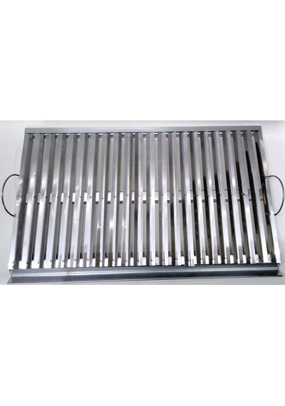 Paslanmaz Çelik Geniş Panelli Oluklu Köfte Izgarası Kömür Izgarası Paneli 55x35cm Mangal Üst Paneli Diğer