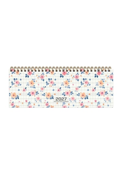 Keskin Color 2027 12x33,5 Cm Spiralli Haftalık Masa Ajandası Aj-65 Çiçek