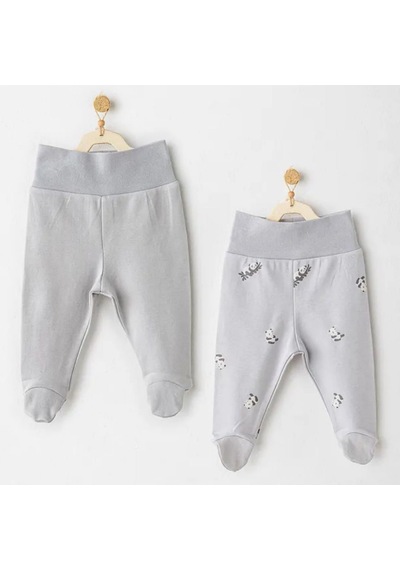 Andywawa 2'li Bebek Patikli Pantolon Ac26034 Gri