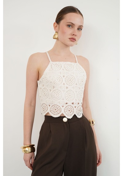 Verymoda Güpür Askılı Büstiyer D2368 Ham