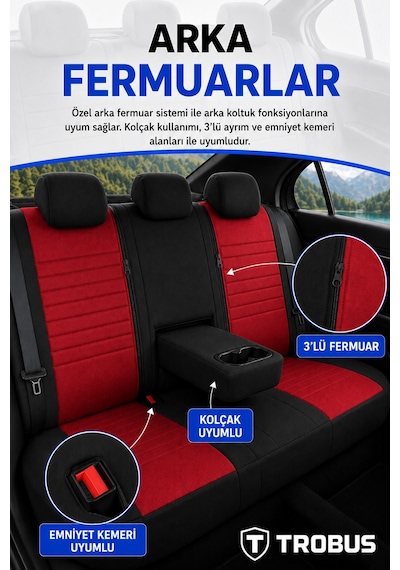 Fiat Tipo 1990-2000 Uyumlu Levante Serisi Bordo Siyah Oto Koltuk Kılıfı