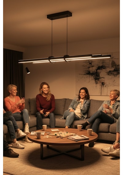 Cosmo Gold Lineer Led Sarkıt Avize Kumandalı Dim Edilebilir Yukarı & Aşağı Işık Sarı Işık