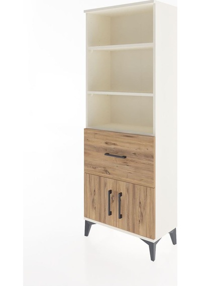 Arges Dolap 3 Raflı Tek Çekmeceli 2 Kapaklı 60x30x163 Aytaşı-çam Aytaşı