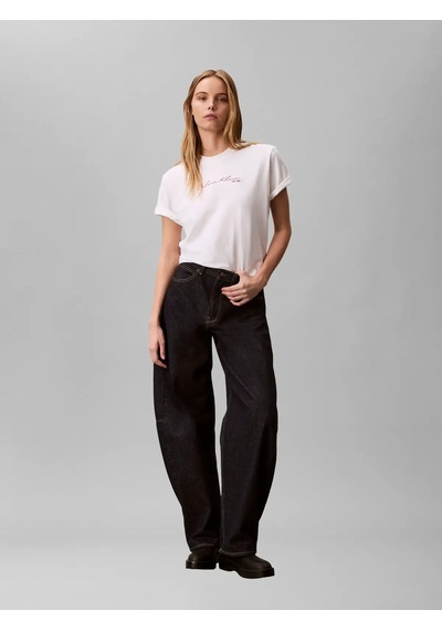 Calvin Klein Ss Graphıc Boxy Tee, Yaf, Xs Beyaz Kadın T-shirt