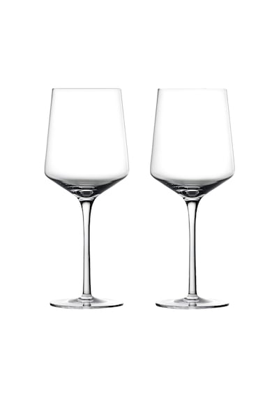 Rocks Kristal Camdan Kırmızı Şarap Kadehi, 40 Cl, 2'li Set, Şeffaf Çok Renkli