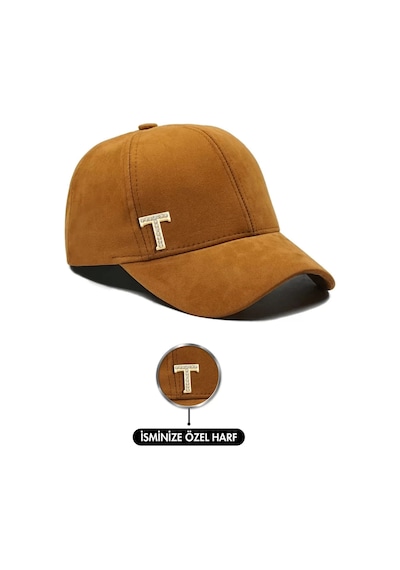 Twingold İsme Özel Süet Kep Şapka - Ab01013 - Camel Camel