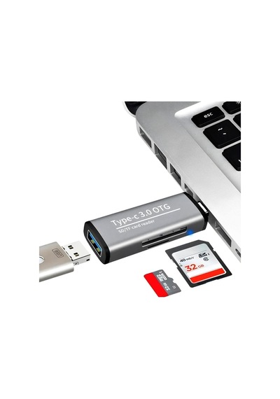 2'si 1 Arada Hafıza Kartı Okuyucu, Usb 3.0 Taşınabilir Mikro Depolama Kart Okuyucu Pc Dizüstü