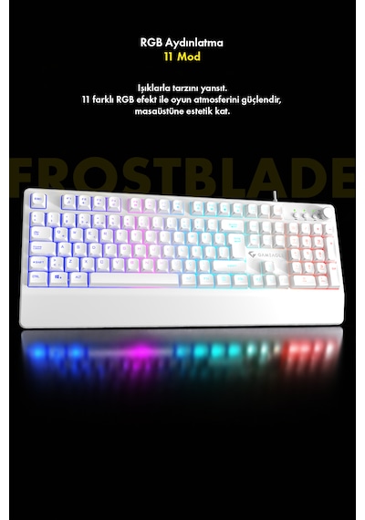 Gameagle Frost Blade Mekanik Hisli Bilek Destekli Rgb Aydınlatmalı Gaming Klavye Oyuncu Klavye