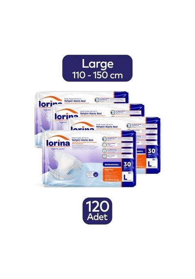 Lorina Emici Bel Bantlı Yetişkin Hasta Bezi Large 120 Adet L
