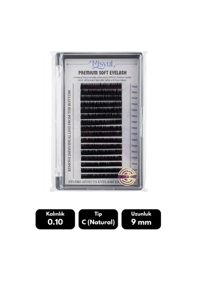 Misyul 0.10c Natural Kıvrım 9 Mm Soft Eyelash Doğal İpek Kirpik 16'lı
