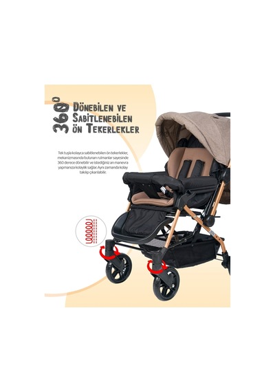 Lia Bebek 4 Baby Çift Yönlü Travel Sistem Bebek Arabası + Ayak Örtüsü İlkadım Bebe