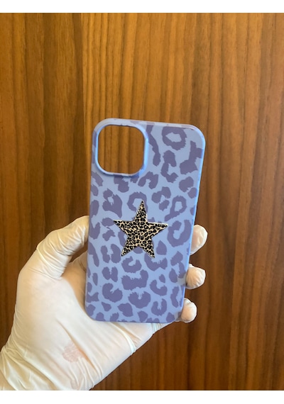 Apple iPhone Uyumlu 13/14 Leopar Baskılı İçi Kadife Silikon Telefon Kılıfı lila