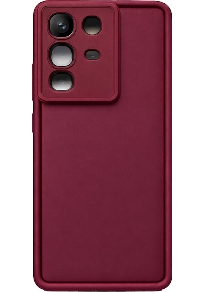 İnfinix Note50-4g Ve Note50pro Uyumlu Kamera Çıkıntılı Mat Silikon Telefon Kılıfı Bordo