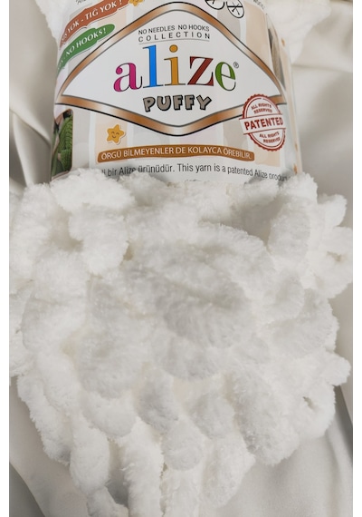 Puffy Beyaz El Örgü İpi 100gr. 9mt. 5'li Paket - Renk: 55