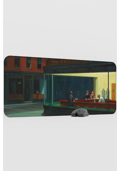 Nighthawks Gece Kuşları Tablo Hopper V5 90x40 Xxl Gaming Kauçuk Kaymaz Taban Mouse Pad Fare Altlığı