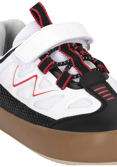 Slazenger Kobalt I Unisex Çocuk Cırt Cırtlı Beyaz / Siyah Günlük Spor Ayakkabısı Beyaz - Siyah