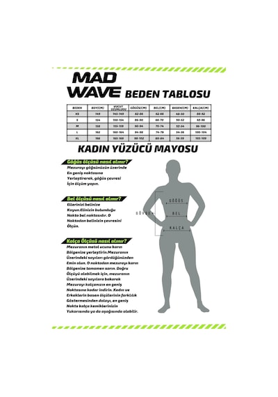 Madwave Mad Wave M1469-08 - Antichlor Lorry Kadın Yüzücü Mayosu Çok Renkli