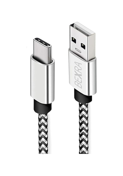 Lexroo Usb Type-c Hızlı Şarj Kablosu, 1 Metre, 2.1a, Naylon Örgülü Kopmaz Veri Kablosu, Samsung Uyumlu Standart